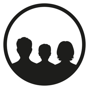 流行风格的家庭图标在白色背景下隔离。家长和儿童标志为您的网站设计, 徽标, 应用程序