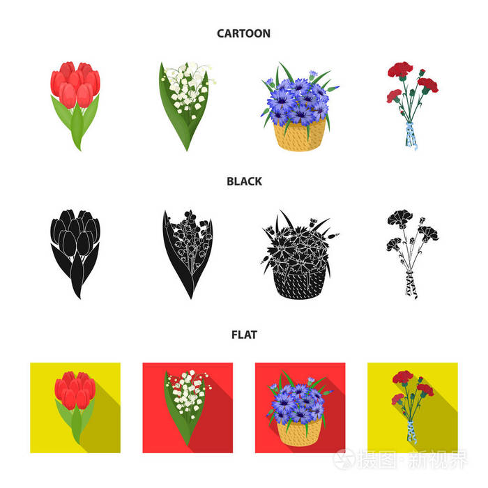 各种花束矢量符号股票 web 插图
