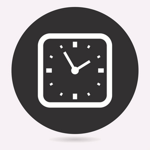 时钟时间图标, 最后期限符号。矢量插图被隔离。图形和网页设计的简单象形文字