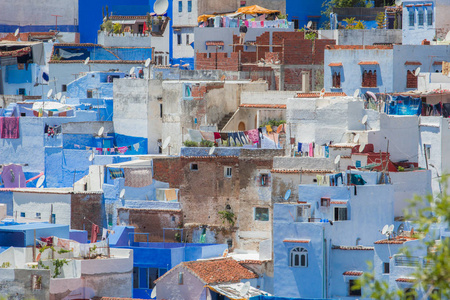 摩洛哥 Chefchaouen 蓝色城市的传统建筑细节