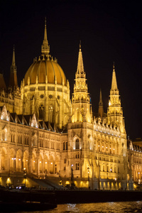 在布达佩斯匈牙利国会大厦的夜景
