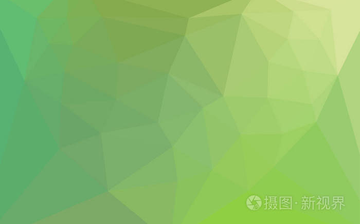 浅绿色矢量多边形抽象背景与心脏在中心.抽象插图与优雅的三角形.