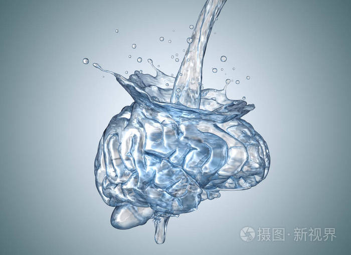 脑子里充满了水 3 d 例证