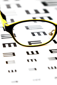 眼镜的视力测试图
