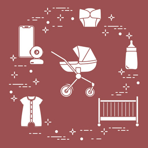 婴儿用品。童车, 婴儿床, 婴儿监视器, 瓶子, 防水内裤, 工作服