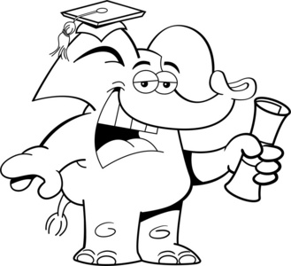 卡通大象与文凭