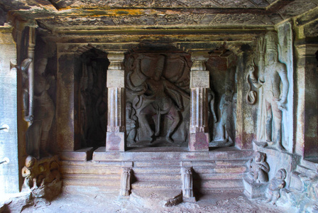 跳舞的湿婆, Ravanaphadi 岩石切割寺, Aihole, Bagalkot 卡纳塔印度