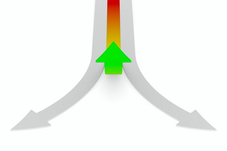 成功的运动方向。孤立的 3d 图像