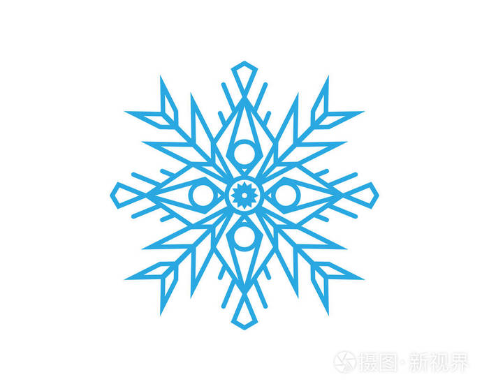 雪花风格设计的标签 徽章和图标.冬季冰冻符号插图