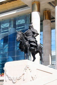 chingiis 汗 蒙古皇帝，乌兰巴托的警卫人员