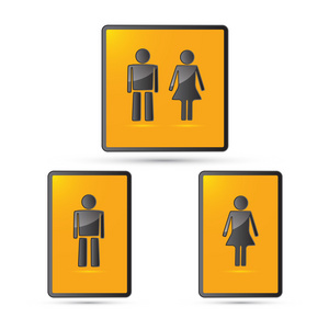 矢量男人和女人符号厕所标志