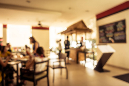 抽象模糊和弥散餐馆和咖啡馆内部为背景和表面