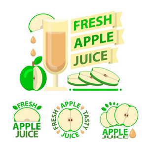 绿色苹果汁徽章标志