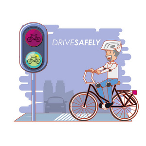 自行车人驾驶安全运动