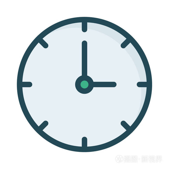 灰色和绿色时钟被隔绝在白色背景上