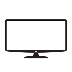 现代电视图标, Tft Led 宽屏智能电视图标。监视器图标