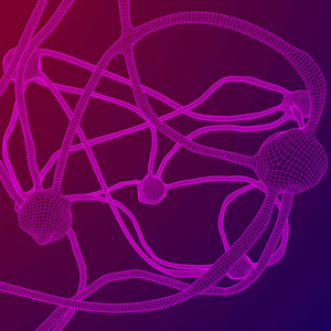 神经元系统线框网格模型