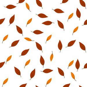 无缝花纹秋季 leafes。白色背景上的矢量插图
