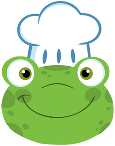 青蛙笑头戴厨师帽