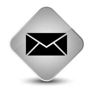 电子邮件图标典雅的白色钻石按钮