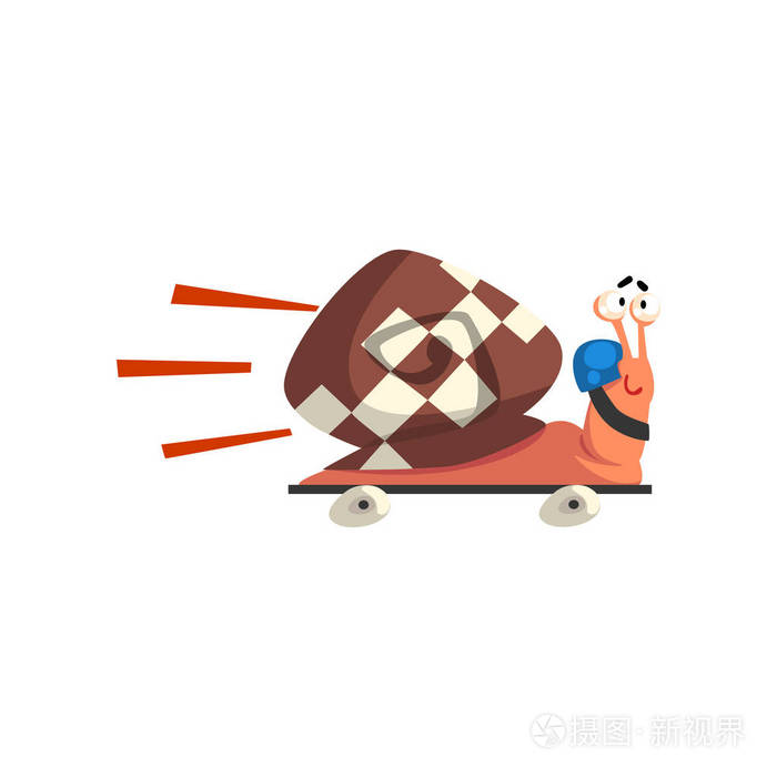 快速滑板,逗人喜爱的卡通软体动物鲨鱼在蜗牛字符酱id图片