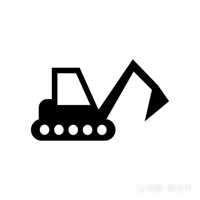 挖掘机矢量图标.图形和 web 设计的插图隔离