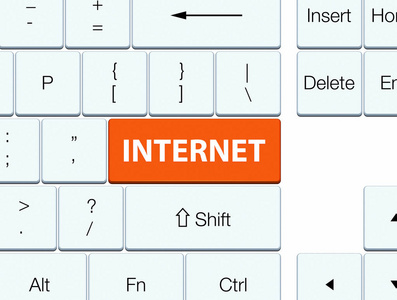互联网橙色键盘按钮