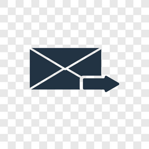 电子邮件矢量图标隔离在透明背景, 电子邮件透明度徽标概念