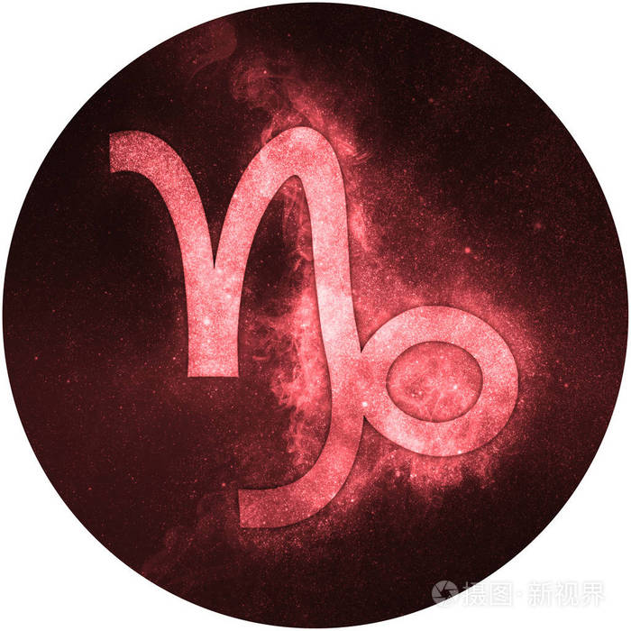 摩羯座星座标志孤立在白色背景上