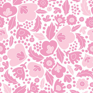 无缝软粉色花卉剪影图案背景