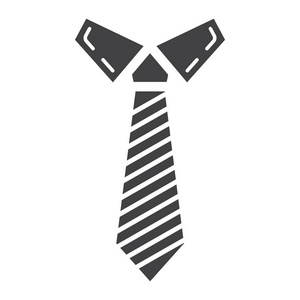 领带固体图标 业务和领带