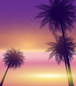 抽象夏天自然棕榈背景向量例证
