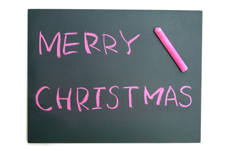 黑板上有红色粉笔的圣诞快乐