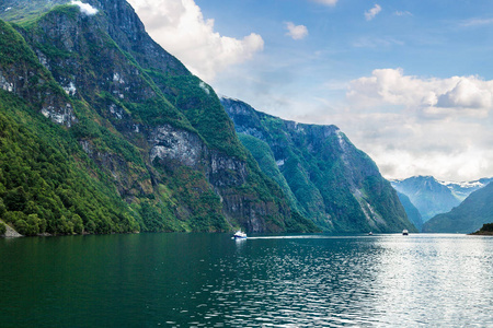 在挪威 Sognefjord 景观