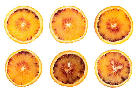 橙色水果切片隔离