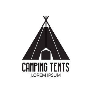 旅游营地徽标或帐篷图标