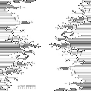 电路板, 技术背景。矢量插图。Eps 10
