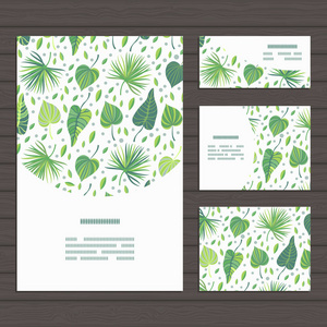 热带丛林树叶主题卡片集