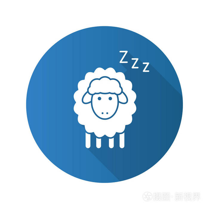 数绵羊睡觉.矢量剪影图