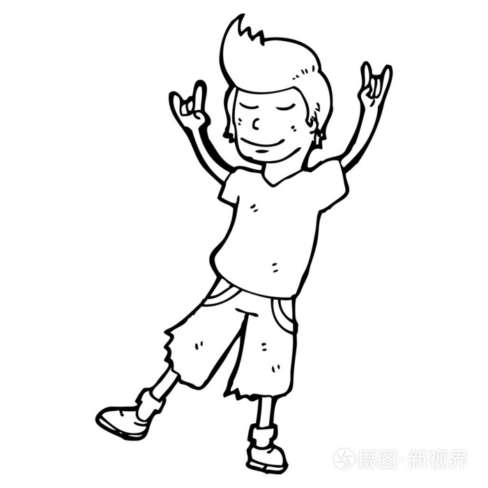 卡通滑板男孩摇摆出