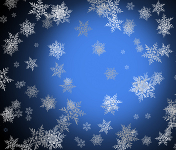 抽象的蓝色冬季 圣诞 新年背景与 snowfl