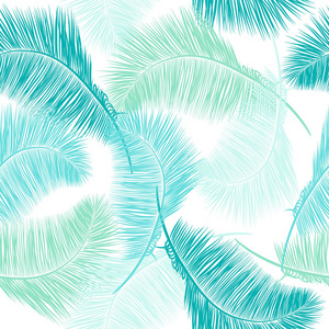 棕榈树热带树叶的无缝模式