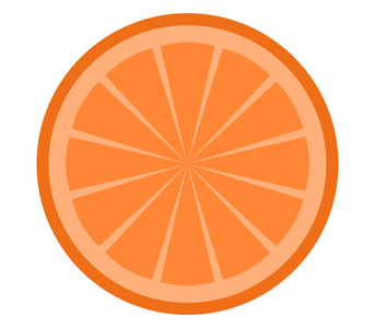 白色背景橙色水果图标