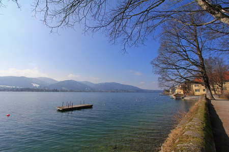 Tegernsee zungenbecken sj, i de bayerska Alperna, Tyskland