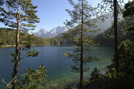 Blindsee 与 Sonnenspitze 和 Schartenkopf, 蒂罗尔, 奥地利, 欧洲