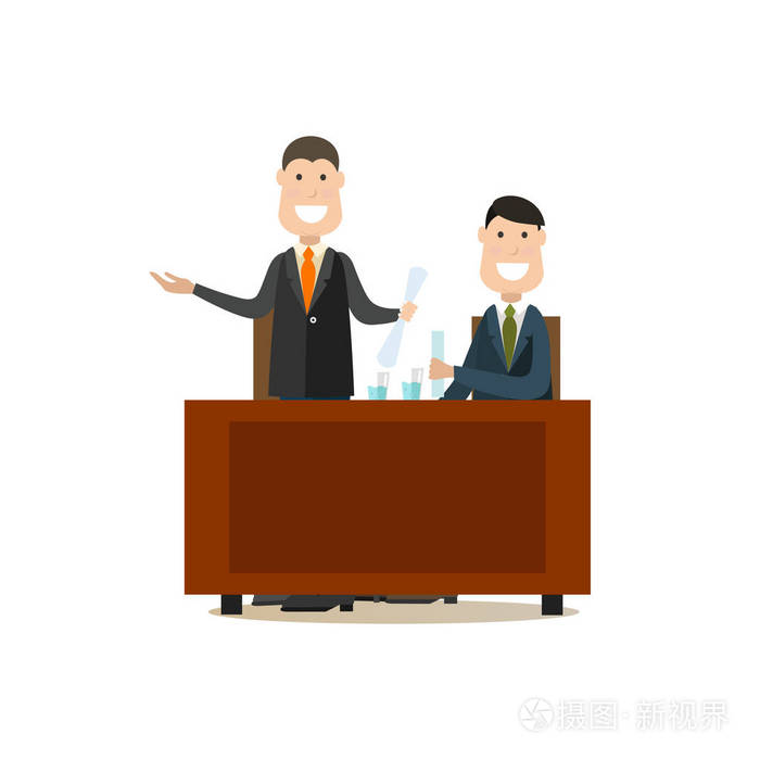 法律法院人矢量插图在平面样式插画-正版商用图片06b