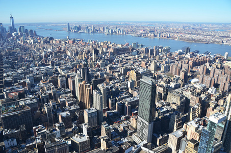 曼哈顿，纽约市鸟瞰图