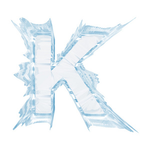 冰晶体的字体。信 k.upper case.with 剪切路径