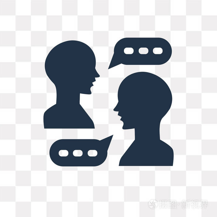 说话的矢量图标在透明背景下隔离, 说话透明的概念可以使用 web 和