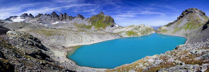 佳湖皮措尔山 Heidiland, 瑞士阿尔卑斯山, 瑞士, 欧洲的美景